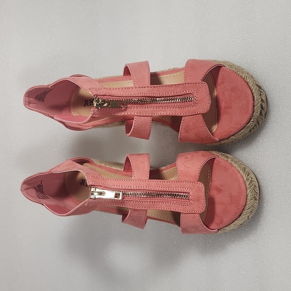Coral Wedge Sandals Just Fab "Karsey" New In Box size 8 Rope Heel - Picture 3 of 15